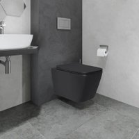 Унитаз подвесной Lauter Magdeburg с жест. сиденьем Soft Close 21103EC + Breez 21GN7072BM (черный матовый, скрытое крепление)