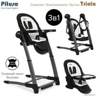 Высокий стульчик Pituso Triola (черная рама/черный)