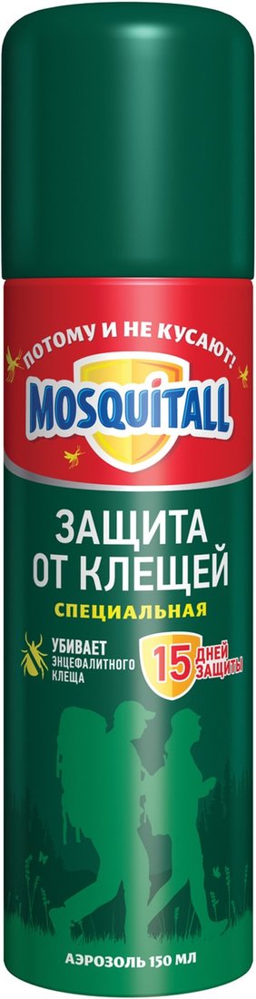 

Аэрозоль против насекомых Mosquitall Защита от клещей 150 мл