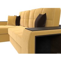 Угловой диван Лига диванов Брюссель левый 110655L (микровельвет желтый)