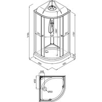 Душевая кабина Saniteco SNT CL-90 90х90 (белый/прозрачное стекло)