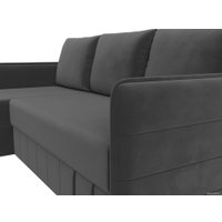 Угловой диван Лига диванов Слим левый (велюр серый)