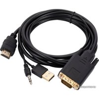 Кабель USBTOP HDMI - VGA - 3.5 mm - USB Type-A (1.8 м, черный)