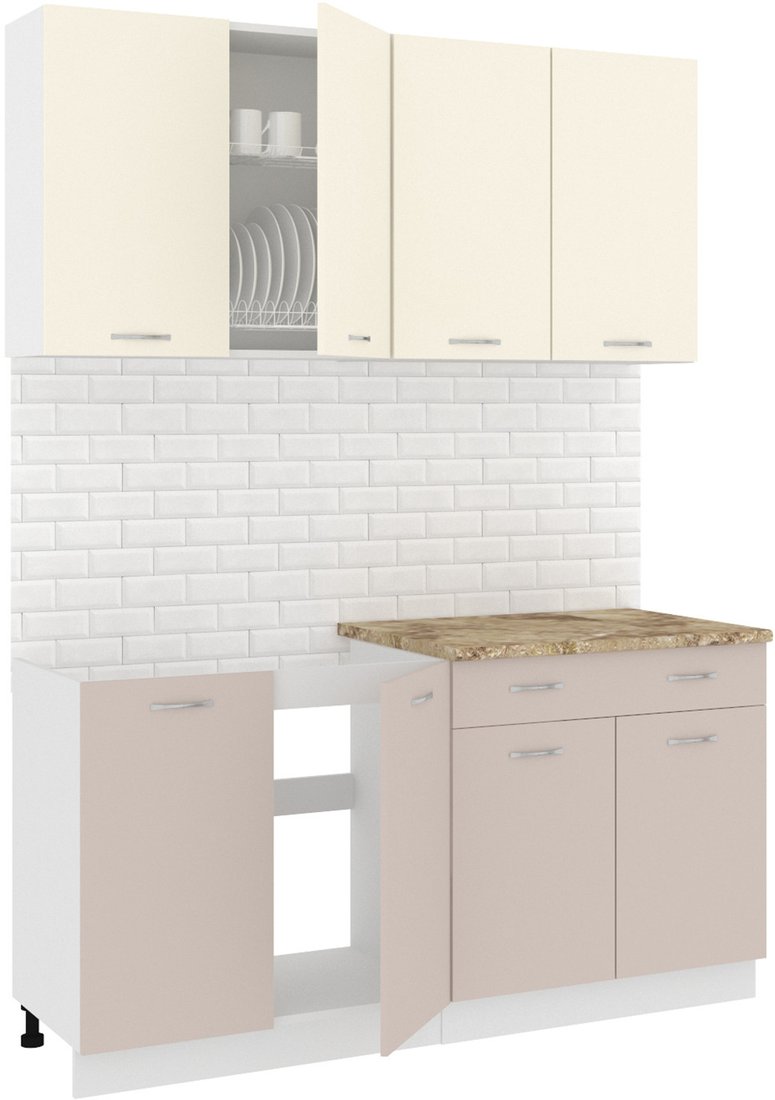 

Готовая кухня Кортекс-мебель Корнелия Лира-лайт 1.6м (крем/капучино/мадрид)