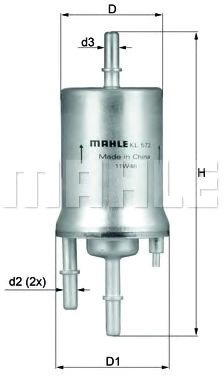 

Топливный фильтр Mahle Knecht KL572