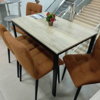 Кухонный стол Виста Аxен 70x110/160 (дуб натуральный/муар черный)