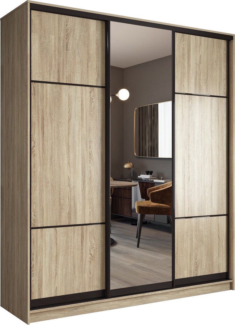 

Шкаф-купе Евва АЭП ШК.3.03 176 SSG.02 (дуб сонома/дуб сонома/венге глянец)