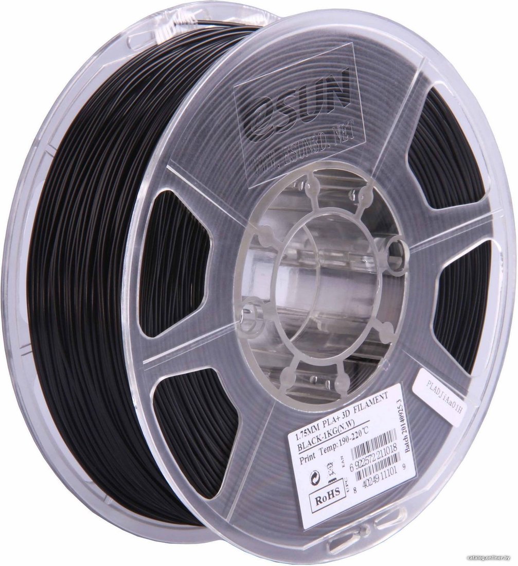 Филамент eSUN PLA+ 1.75 мм 1000 г (черный)