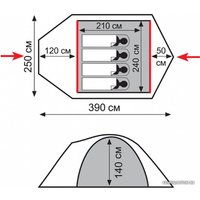 Треккинговая палатка Tramp Lite Camp 4 (песочный)