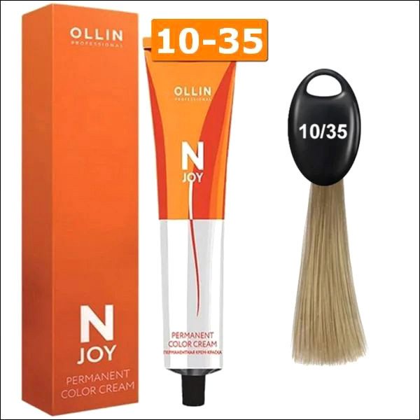 

Крем-краска Ollin Professional N-Joy Color Cream 10/35 светл. блонд золотисто-махагон. 100 мл