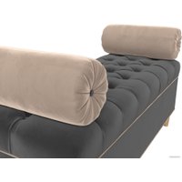 Банкетка Лига диванов Глория 113663 (велюр серый/бежевый/бежевый)