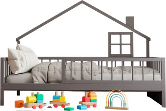 Кровать-домик Диприз Loki 90х200 Д.80065.1 (серый)