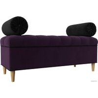 Банкетка Лига диванов Глория 113666 (велюр фиолетовый/черный/черный)
