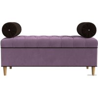 Банкетка Лига диванов Глория 113681 (микровельвет сиреневый/коричневый/коричневый)