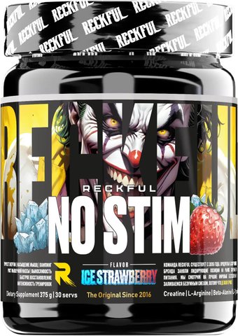 Предтренировочный комплекс Reckful NO-STIM Pre-workout (клубника, 375г)