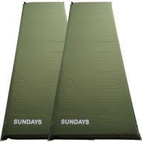 Самонадувающийся коврик Sundays ZC-SIM001-1 (5 см, 2 шт, темно-зеленый) в Витебске