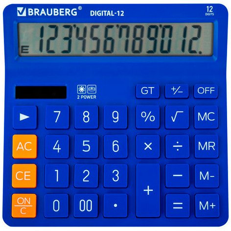 

Калькулятор BRAUBERG Digital-12 272969 (синий)