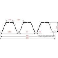 Профнастил Изомат-Строй Профнастил Н153-840 0.88 мм