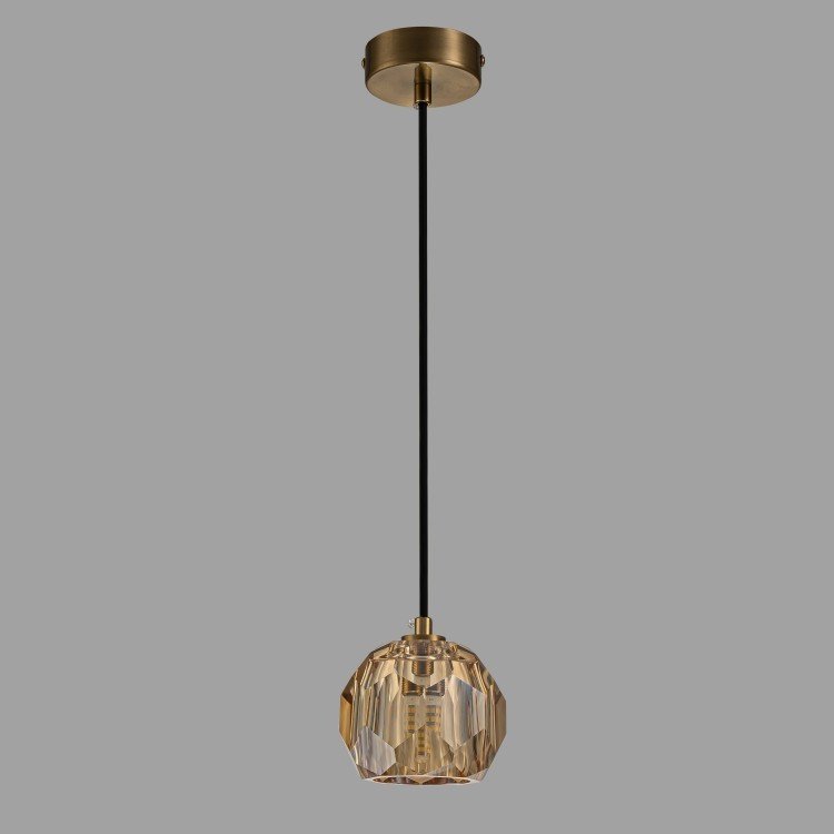 

Подвесная люстра Belfast Clifton D3315-1 GL CA (янтарный)