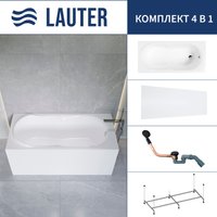 Ванна Lauter Celeste 150x70 21060050 (с каркасом, лицевым экраном и сифоном 21Y11021 матовый черный)
