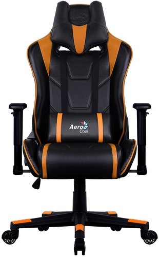 Игровое (геймерское) кресло AeroCool AC220 AIR (черный/оранжевый)