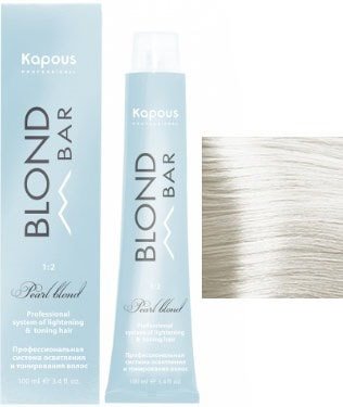 

Крем-краска для волос Kapous Professional Blond Bar с экстрактом жемчуга BB 1012 пепельный перламутровый