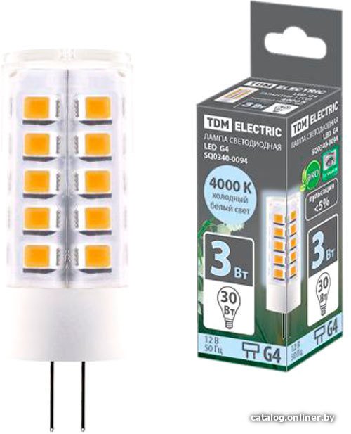 Светодиодная лампочка TDM Electric G4-3 Вт-AC/DC 12 В-4000 К SQ0340-0094