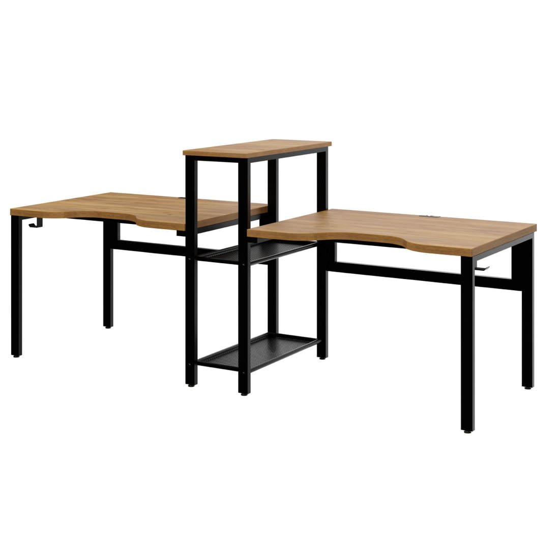 

Офисный стол Millwood Сплит с вырезом 2-хместный 254.6x80х110.8 (дуб золотой Craft/металл черный)