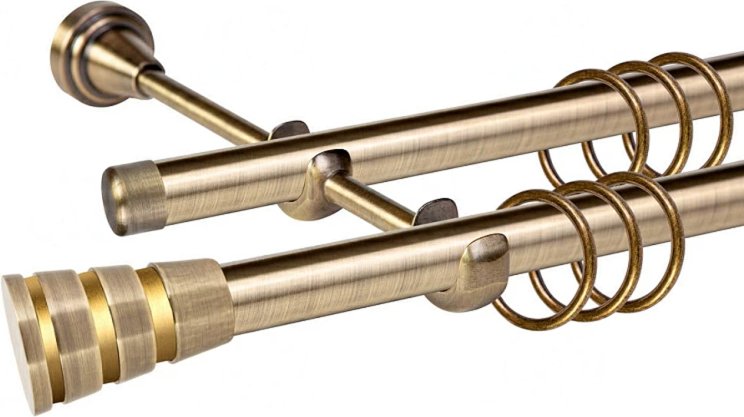 

Карниз для штор АС ФОРОС Grace D19Г/19Г + наконечники Пегас (2м, антик/золото)