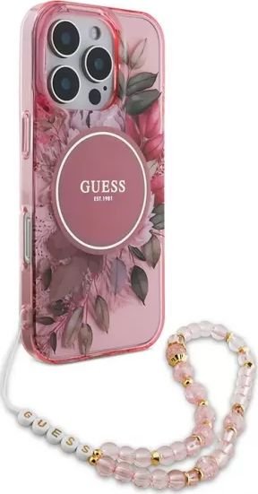 

Чехол для телефона Guess PC/TPU Flowers (MagSafe) для iPhone 16 Pro GUHMP16LHFWBRCESP