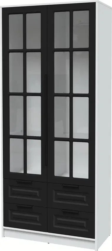 

Шкаф-витрина Интерлиния Концепт КТ-ШВ2 Деко (белый платинум/черный)