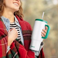 Термокружка Kitfort KT-1247 1.18л (белый/зеленый) в Борисове