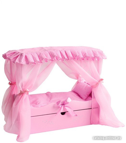 Кроватка для кукол Leader Toys Diamond Princes c царским балдахином 72219 (розовый)