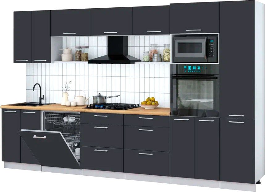 

Готовая кухня Интерлиния Мила Gloss 3.4-ПМ1 (пепел/пепел/дуб бунратти)