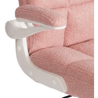 Офисное кресло TetChair Lugano Wh (ткань teddy, розовый)