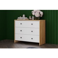 Комод Mio Tesoro Дольче 3 ящика (дуб золотистый/белый)