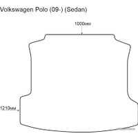 Коврик для багажника Alicosta VW Polo 09- Sedan (багажник, ЭВА 6-уг, серый)