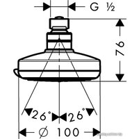Верхний душ Hansgrohe Croma 100 Vario [27441000]