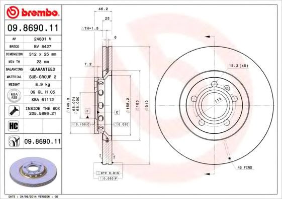 

Brembo 09869011