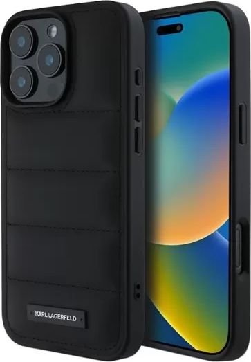 

Чехол для телефона Lagerfeld PU Quilted Metal logo для iPhone 16 Pro Max KLHCP16XPSQAK