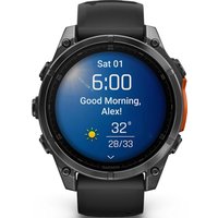 Умные часы Garmin Fenix 8 47мм (серый, черный силиконовый ремешок)