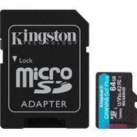 Карта памяти Kingston Canvas Go! microSDXC 64GB SDCG4/64GB (с адаптером)