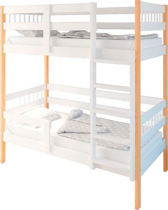 Двухъярусная кровать Pituso Hanna-2 New №7/2 (белый/бук)