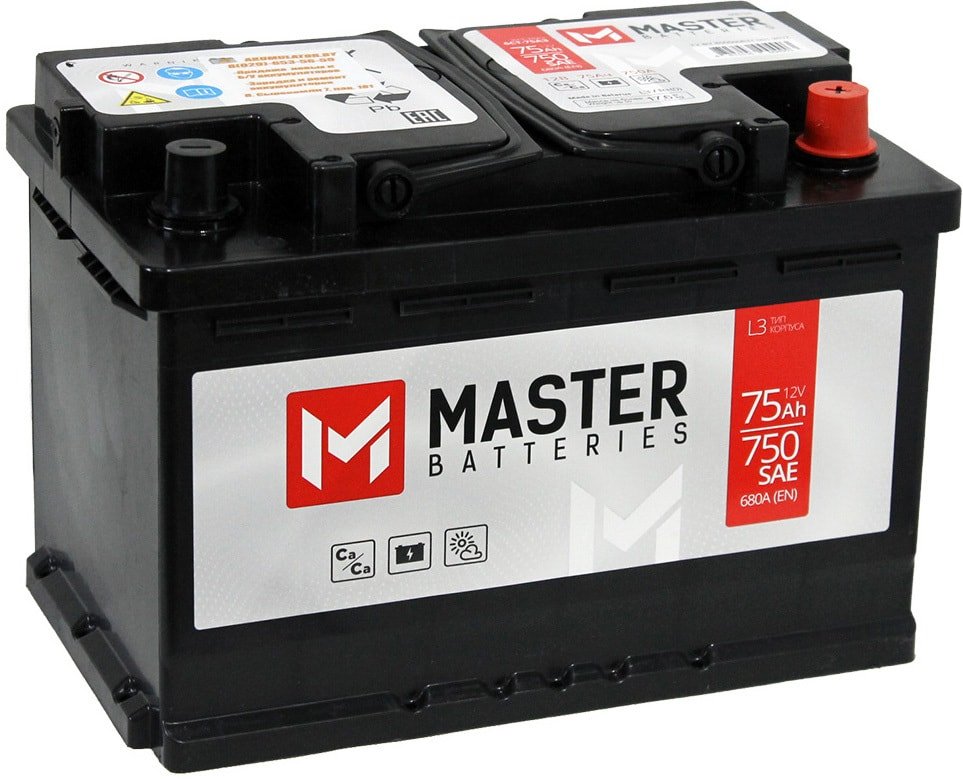 

Автомобильный аккумулятор Master Batteries R+ (75 А·ч)