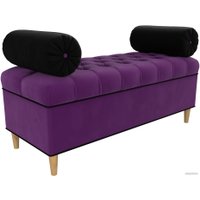 Банкетка Лига диванов Глория 29275 (микровельвет фиолетовый/черный/черный)