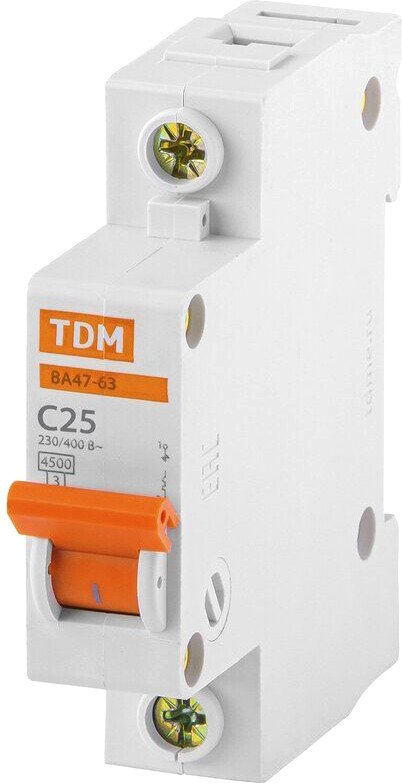 

Выключатель автоматический TDM Electric ВА 47-63 1Р 25А (B) 4.5кА SQ0218-0041