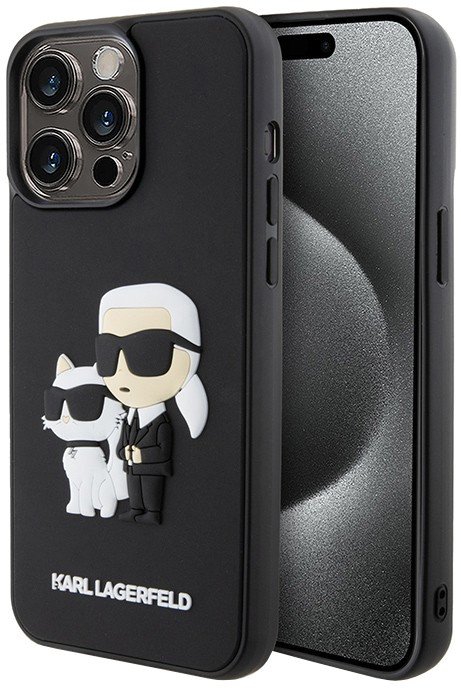 

Чехол для телефона CG Mobile Lagerfeld 3D Rubber Karl & Choupette Hard для iPhone 15 Pro Max KLHCP15X3DRKCNK