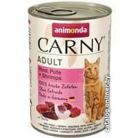 Консервированный корм для кошек Animonda Carny Adult с говядиной, индейкой и креветками 0.8 кг