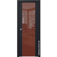 Межкомнатная дверь ProfilDoors 110U L 90x200 (черный матовый, стекло lacobel коричневый лак)