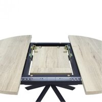 Кухонный стол Виста Парма 100x100/135 (дуб натуральный/муар черный)